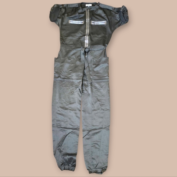 RARE INSPR-D BY TEZZA Olive Green Zipper Front Jumpsuit/Coveralls Size S… - Picture 2 of 8